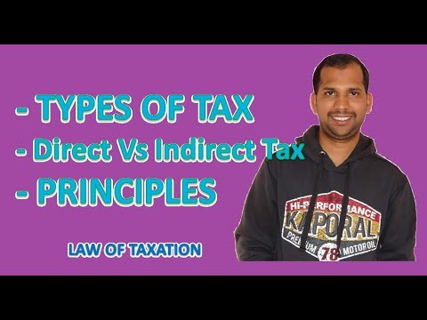 Types of Tax | Principles of Tax | Differences | Law of Taxation