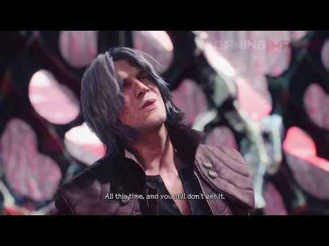 Devil May Cry 5_Dante stabs himself for more power!!! and fights Urizen