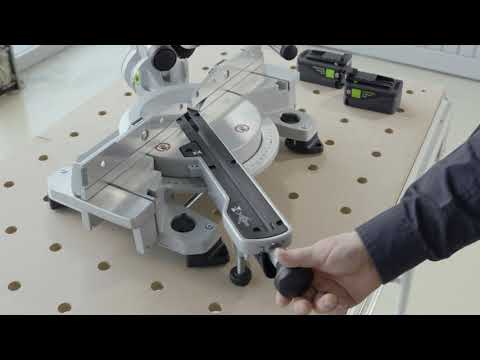 Akumuliatorinis traukiamas skersinio pjovimo pjūklas Festool KSC 60 EB-Basic | 577775 (be akumuliatoriaus ir pakrovėjo) video