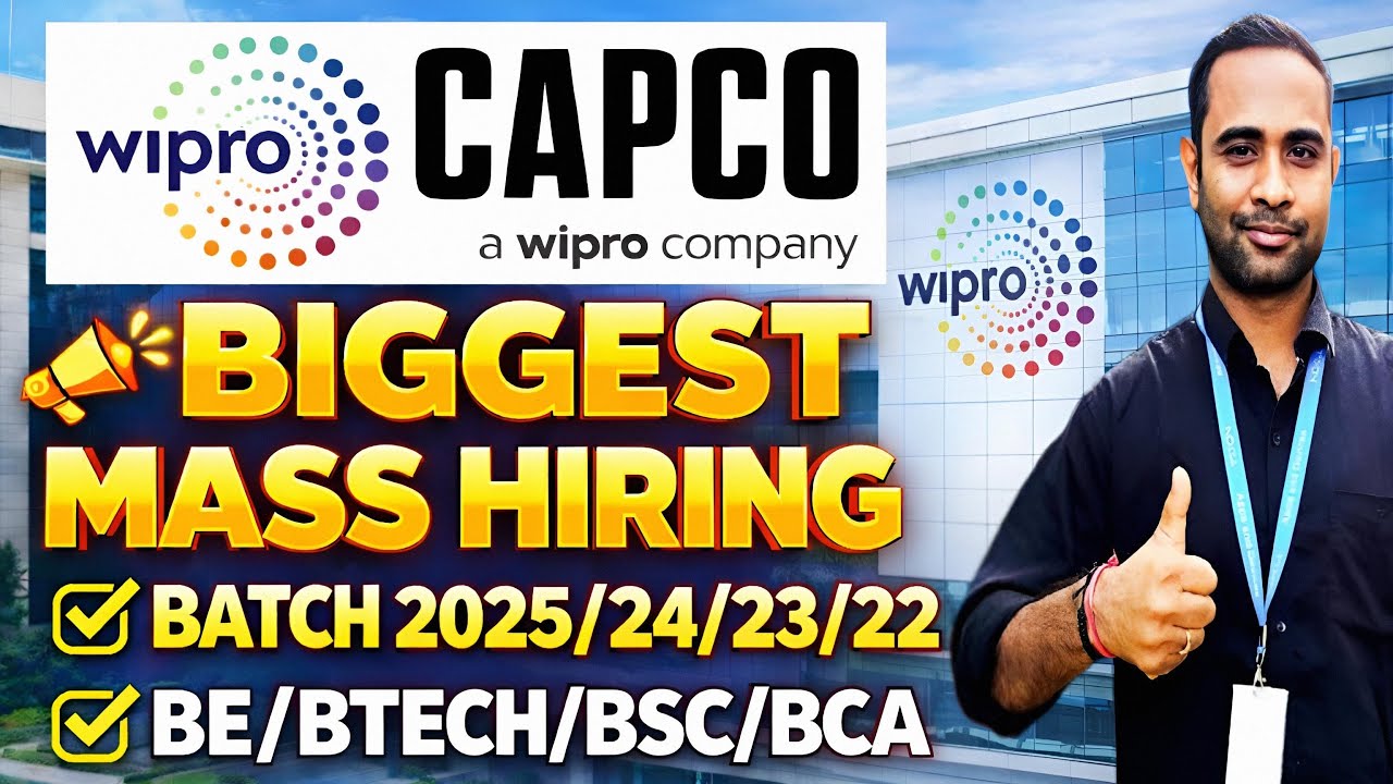 Wipro(CAPCO) Biggest Hiring | 2025/24/23/22 | Salary 5LPA | BE/BTECH/BSC/BCA