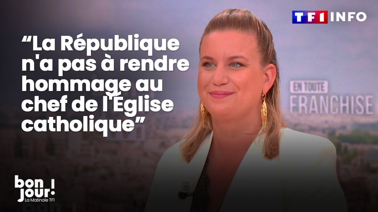 Mathilde Panot : "La République n'a pas à rendre hommage au chef de l'Église catholique"｜TF1 INFO