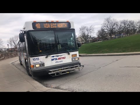 NFTA Bus Full Route 48 (Eastern Hills Mall Via Ecc North) Gillig Low Floor 1015