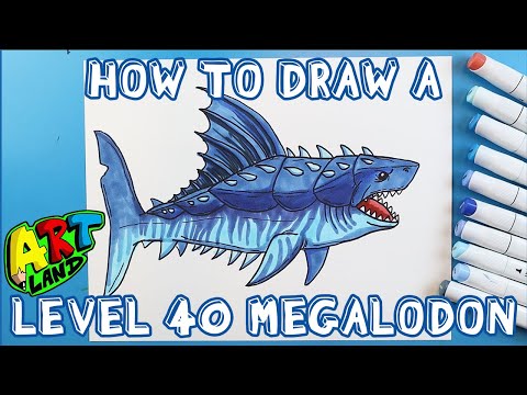 How to Draw a LEVEL 40 MEGALODON!!!