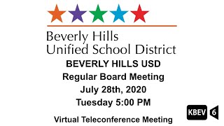 BHUSD Regular Board of Education Meeting July 28, 2020