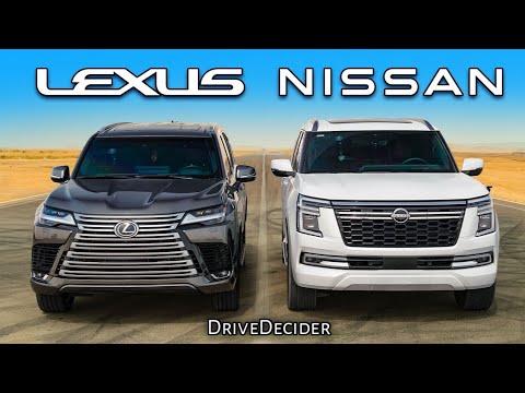 New Nissan Patrol v New Lexus LX: DRAG RACE || DriveDecider 