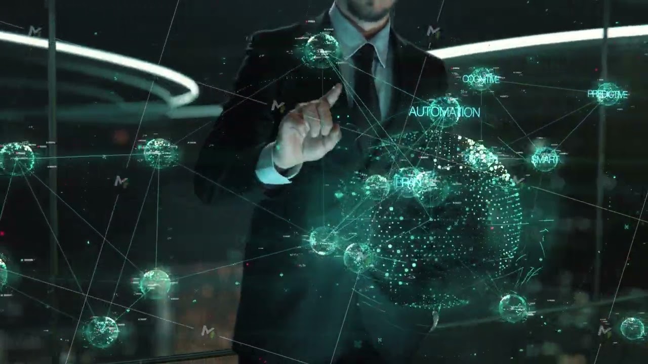 Businessman with AI Ethics hologram concept