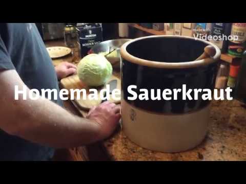 Homemade Crock Sauerkraut.