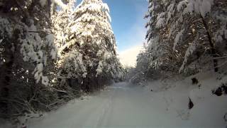 preview picture of video 'Fiat Panda 4x4 climbing an abandoned snowy mountain road'