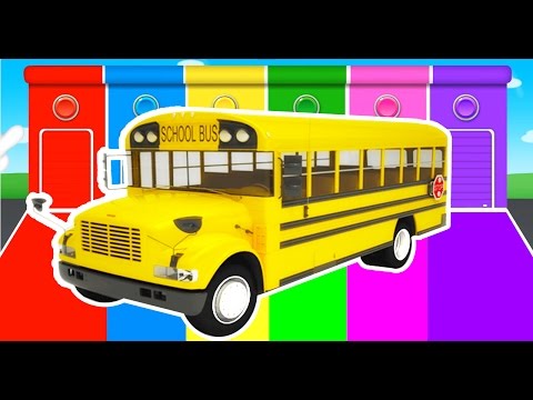 BUS Colors for Kids - Learning Educational Video & Learn Cars Vechicles - Superheroes for Children Video