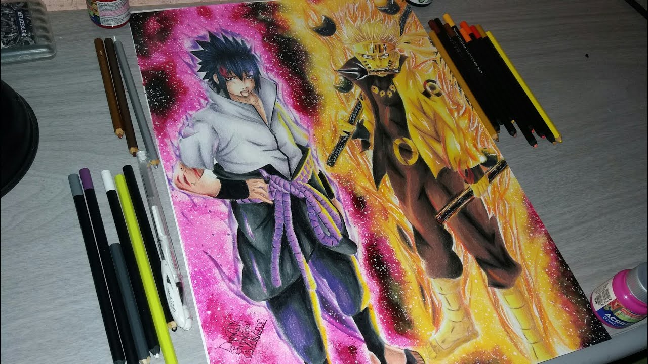 Speed Drawing- Naruto Rikudou Sennin and Sasuke Rinnegan Supremo ( Naruto Shippuden/ ナルト疾風伝)