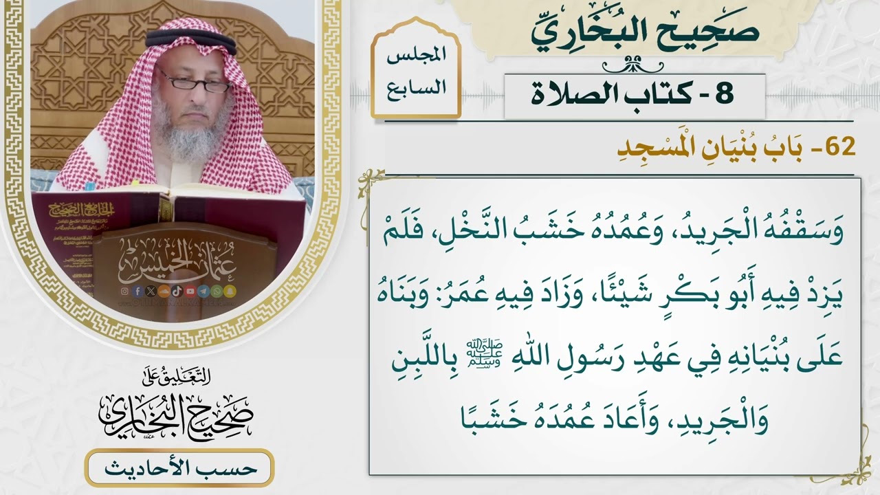 [446] حديث: أن المسجد كان على عهد رسول الله مبنيًا باللبن [كتاب الصلاة - باب بنيا?