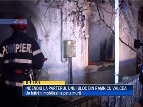 Incendiu la parterul unui bloc din Ramnicu Valcea