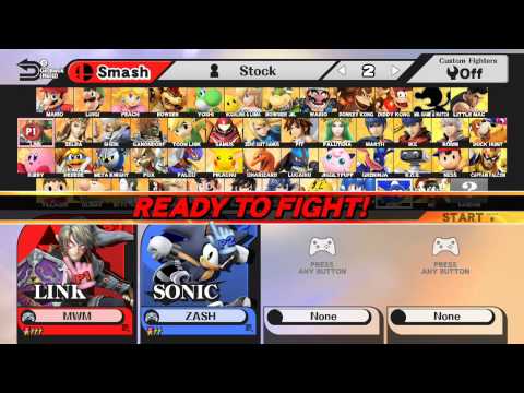 Q8con Smash 4 Zash (Sonic) vs MWM (Link) 3rd place set