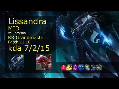 Lissandra vs Katarina Mid - KR Grandmaster 7/2/15 Patch 11.10 Gameplay // [롤] 리산드라 vs 카타리나 미드