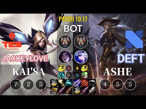 TES JackeyLove Kai'Sa vs DRX Deft Ashe Bot - KR Patch 10.17