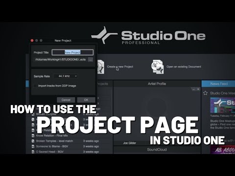 How to use the Project Page in #StudioOne