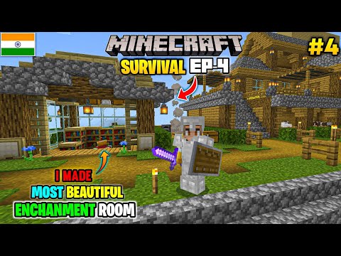 I Made The Most Beautiful ENCHANTMENT ROOM In Mcpe 😍 || In Hindi || Minecraft Survival Series Ep - 4