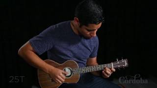 Video thumbnail for Cordoba 25 Series Ukulele Comparison by Carlos Gallardo-Candia by Cordoba Guitars