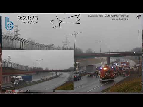 Wypadek - Zakręt Mistrzów - Ruda Śląska 30.12.2020
