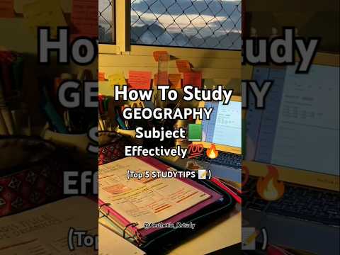 How To Study🤯🎯GEOGRAPHY🔥📗Subject Effectively💯📑 (#studymotivation #studytips #shorts #aestheticstudy)