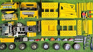 Merakit Mainan Truk Kuning Panjang Pembawa Mobil Mobilan