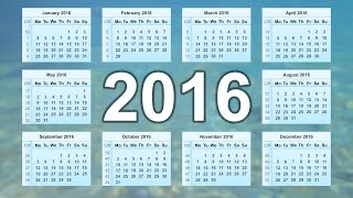 2016 Calendar