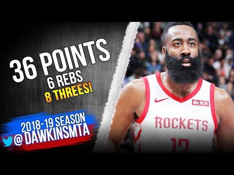 James Harden Full Highlights 2019 02 06 Rockets vs Kings   36 Pts 8 Threes!  FreeDawkins