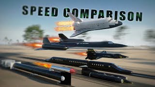 SPEED COMPARISON 3D  Fastest Man Made Objects