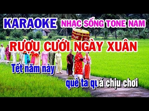Rượu Cưới Ngày Xuân || Karaoke || Nhạc Sống Tone Nam Hay Dễ Hát | Karaoke Thanh Hải