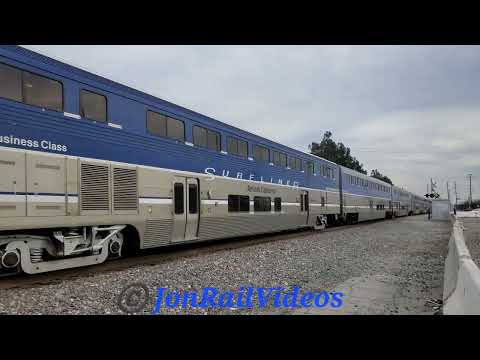 1/31/22 Pre: Amtrak Pacific Surfliner 573 passes Los Nietos, CA as a reversed set to Los Angeles