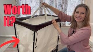 320L Rolling 3-Section Laundry Hamper. Detachable Bag w Handles.
