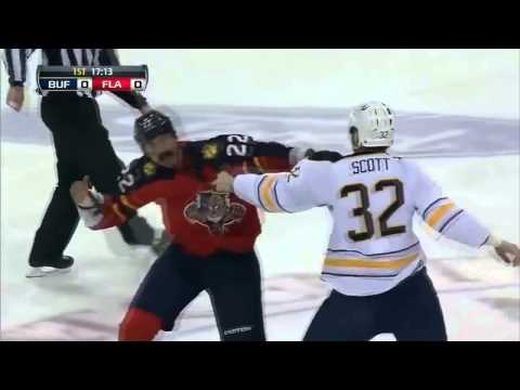 John Scott vs George Parros fight Feb 28 2013 Buffalo Sabres vs Florida Panthers NHL Hockey