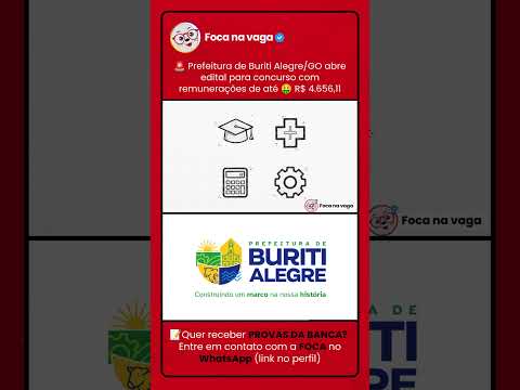 PREFEITURA DE BURITI ALEGRE/GO: EDITAL PUBLICADO! #concursopúblico