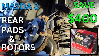 2013 Mazda 3 Rear Brake Pads and Rotor Install