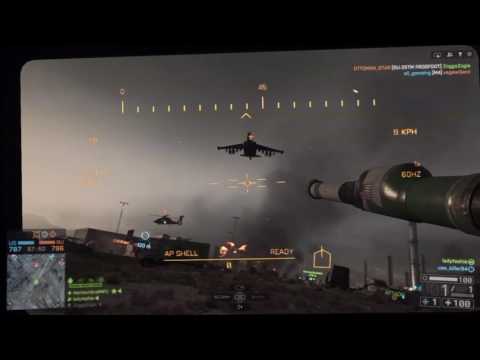 Destroying a helicopter with a tank