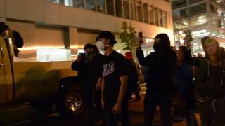 Portland police face-off with protesters using tear gas and flash bang grenades