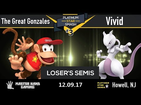 Platinum Star Smash 3 - The Great Gonzales (Diddy Kong) vs. Vivid (Mewtwo) - Loser's Semifinals