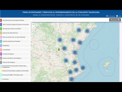 Mapa de Entidades y Servicios al Emprendimiento de la Comunitat Valenciana