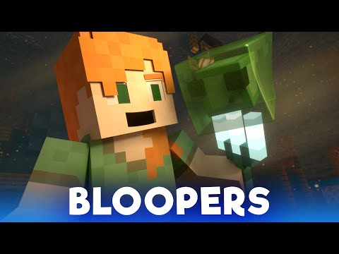 Below the Caves: BLOOPERS - Alex and Steve Life (Minecraft Animation)