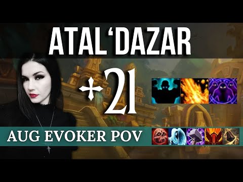 Aug Evoker Gameplay: +21 Atal'Dazar, Fortified Volcanic Spiteful, M+ Dragonflight S3