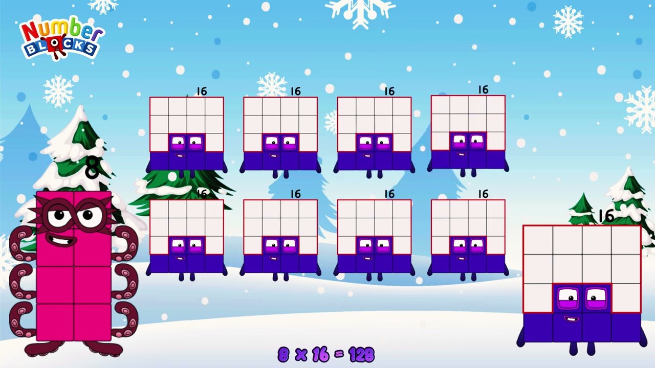 NUMBERBLOCKS 16 TIMES TABLE | MULTIPLICATION TABLE | LEARN TO COUNT | @ColorArt_id  #learntocount