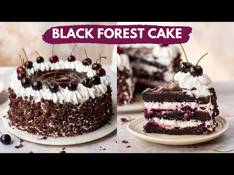 Black Forest Cake Recipe | Bakery Style Eggless Black Forest Cake at home | Easy Recipe