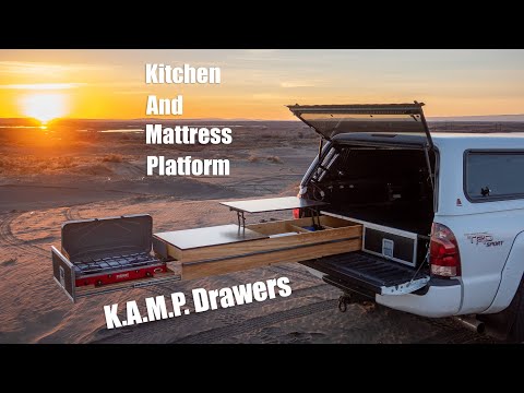 Tacoma DIY Overland Kitchen And Mattress Platform Storage Drawer System - K.A.M.P. Drawers