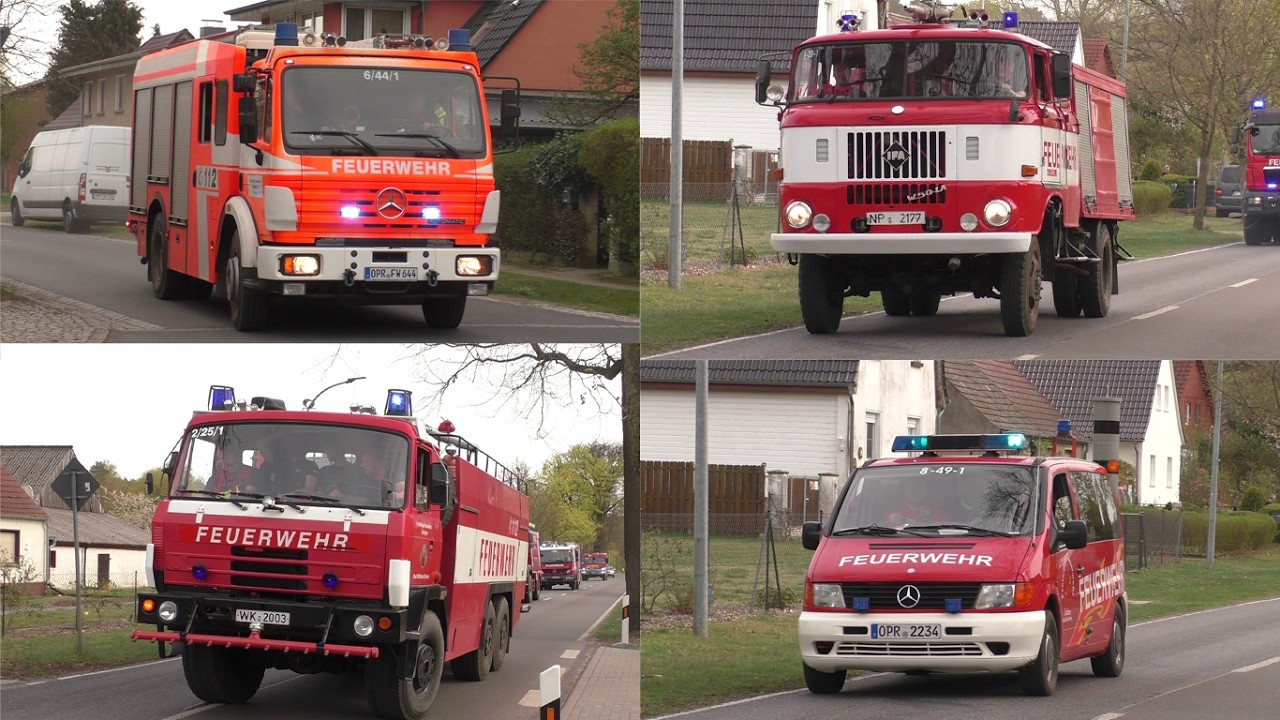 [800 Einsatzkräfte im Einsatz!] Einsatzfahrten bei Waldbrandübung in zwei Brandenburger Landkreisen