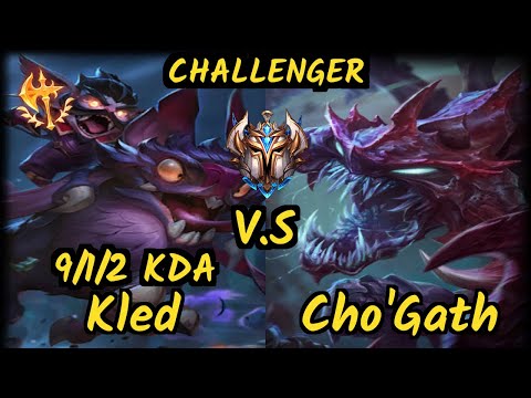 BIG WhiteKnight (KLED) vs CHO'GATH - 9/1/2 KDA TOP CHALLENGER GAMEPLAY - EUW