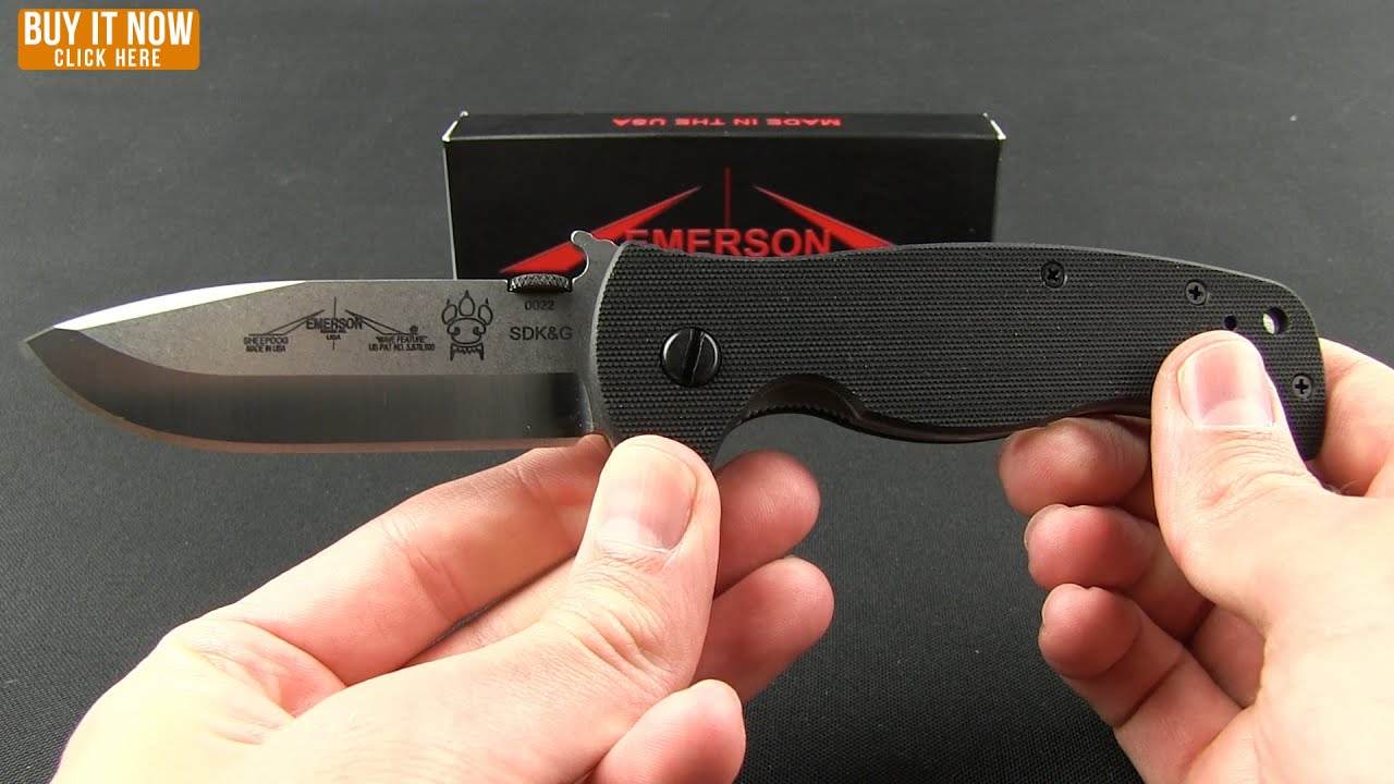 Emerson Rangemaster Sheepdog Spear Point Flipper Knife (3.5" Stonewash)