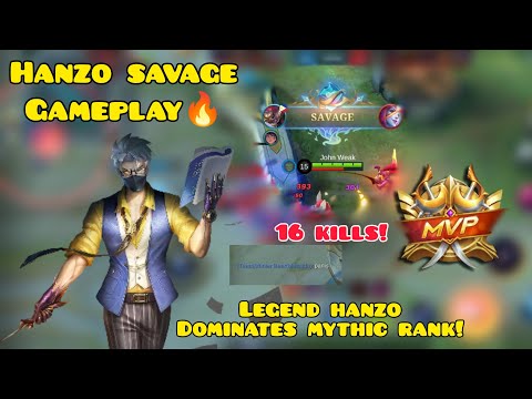 HANZO SAVAGE GAMEPLAY!🔥 LEGEND DOMINATES MYTHIC RANK|MLBB