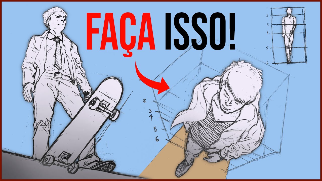 👨‍🎨 Como APRENDER PERSPECTIVA em personagens | Tutorial e Exercício | Level 2/2
