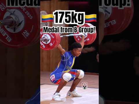 21 y/o Jokser Albornoz Quinto (94kg Colombia) 175kg Bronze Medal B Group 2025 Worlds  #Weightlifting
