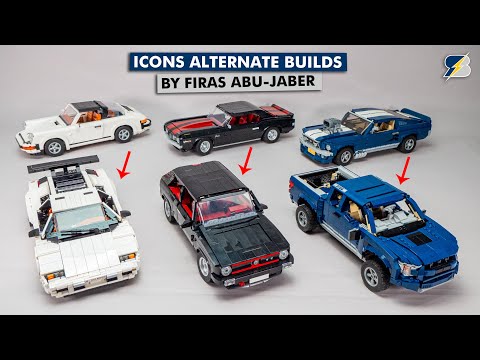 LEGO Icons alternate builds by Firas Abu-Jaber - VW Golf GTI, Ford Raptor & Lamborghini Countach